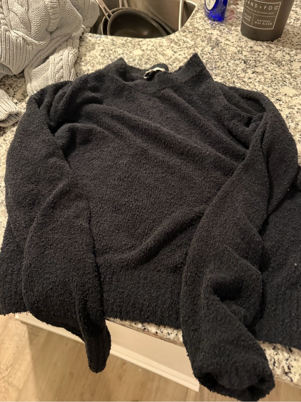 Vince Black Bouclé Crewneck Sweater